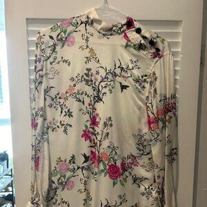Cream and floral printed blouse